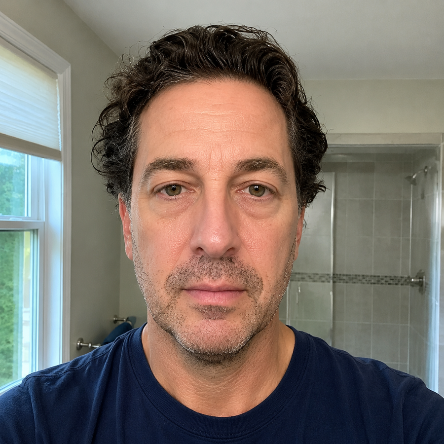 Mark W. before using RESTED Eye Repair Stick